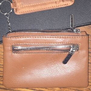 Brown Zippered Coin Pouch